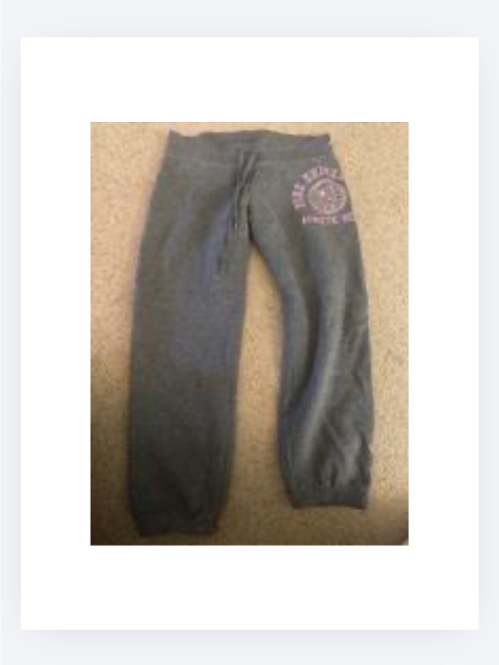 PINK Victoria's Secret Gray Sweat Joggers with Pink Logo